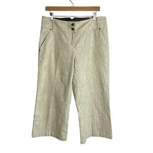 Lucy & Laurel khaki linen, cotton cropped pants